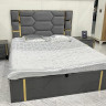 Кровать Мария 160х200 графит/золото  фото 2 &mdash; MEBELZOOM.RU​ (МЕБЕЛЬЗУМ.РУ)