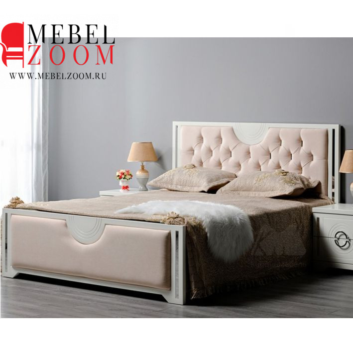 Кровать Луиза 160х200 белый/серебро  фото 1 &mdash; MEBELZOOM.RU​ (МЕБЕЛЬЗУМ.РУ)